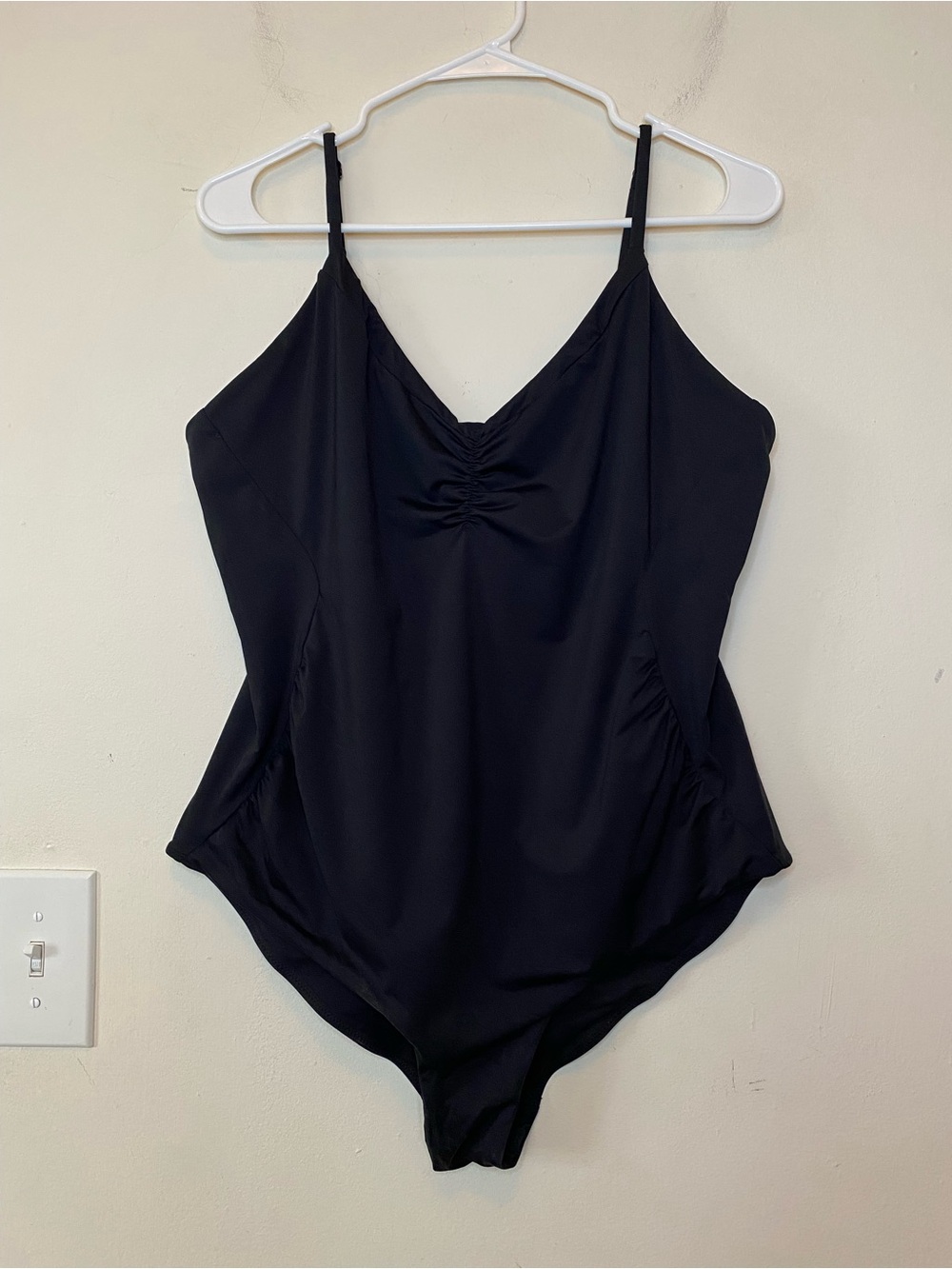 HATCH The Zanzibar Maillot Ruched Maternity Swimsuit One Piece Black Sz XL
